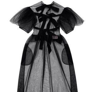 Black semi-sheer dress Simone Rocha & H&M collab